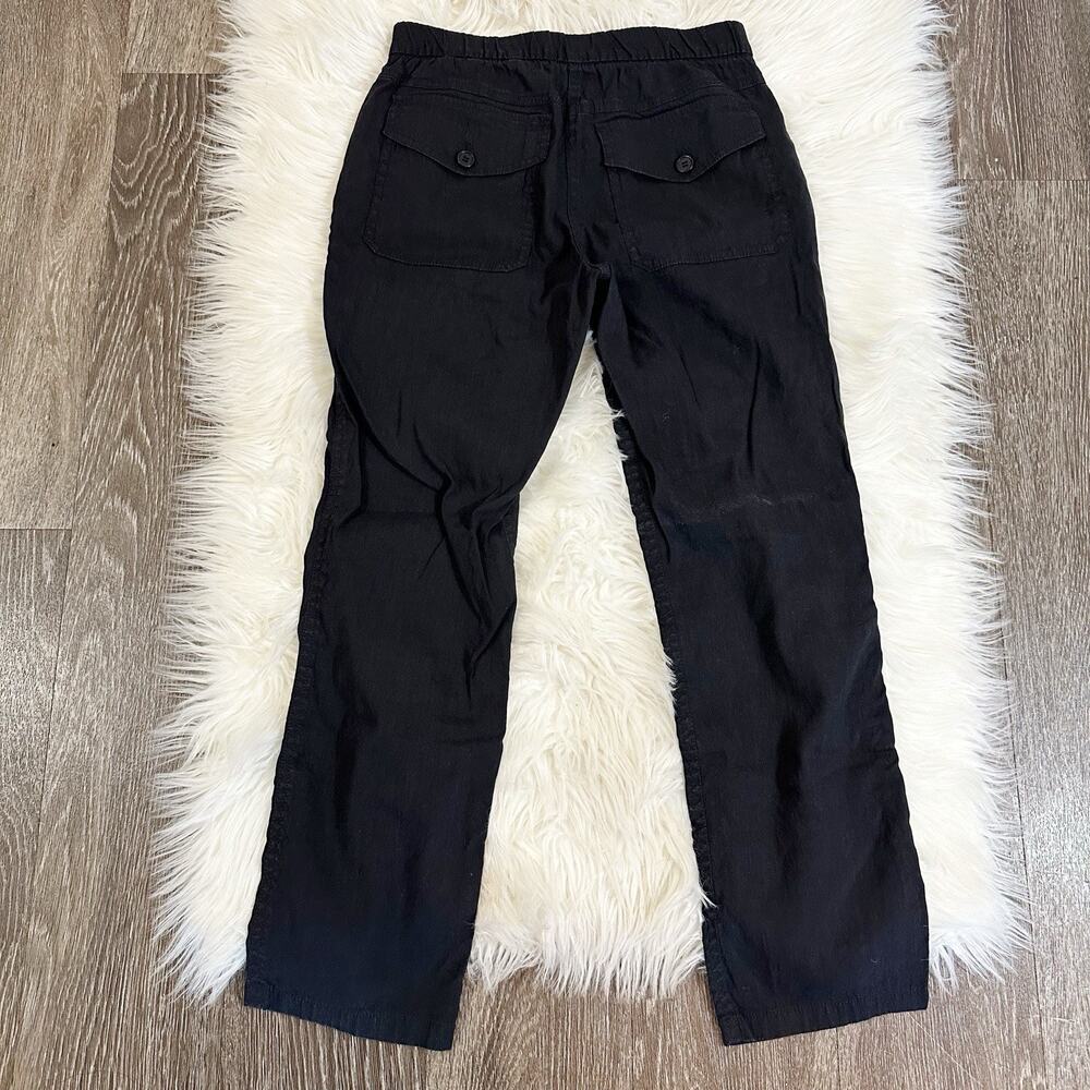 Theory Womens Northsound Pull Linen Blend On Pants Size 00 Black Beach Travel - Picture 2 of 4